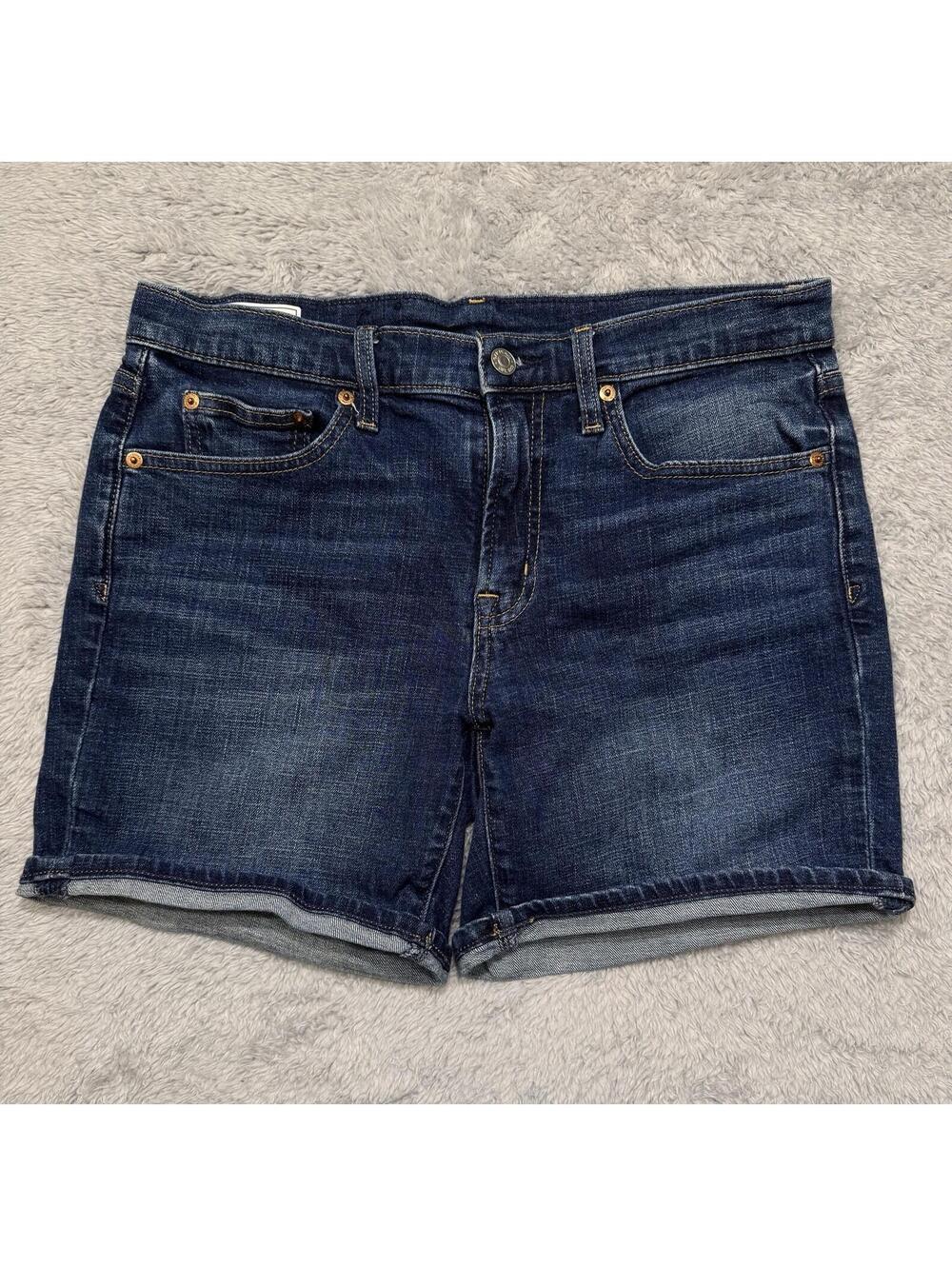 Gap Women's Mid-Rise 5" Denim Dark Wash Blue Shorts Size 6/28